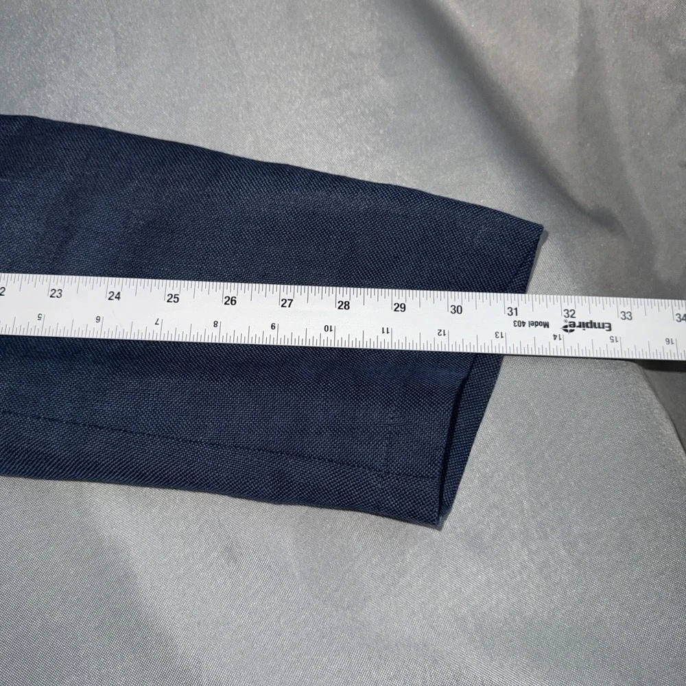 Joseph Abboud Sports Coat 44R 100%‎ Linen Two Button Blue Lined Blazer